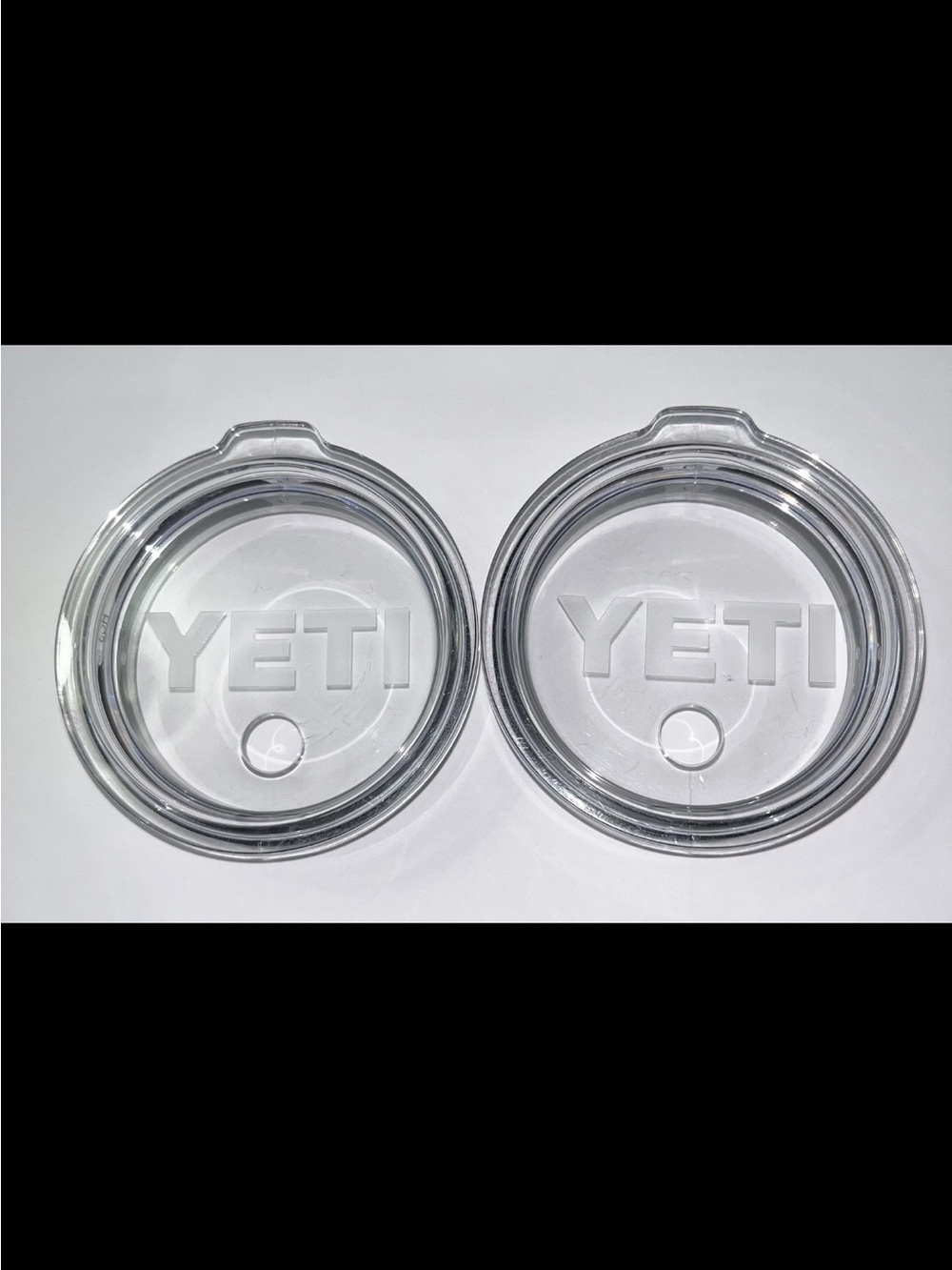 (2) pack Yeti Clear Rambler Lids 20 oz Tumbler / 10 oz Mug Authentic